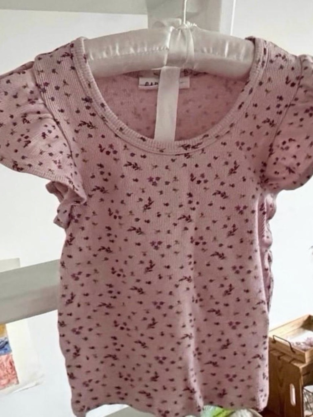 Floral Flutter Sleeve Lilac / Rose Adorable Gap Top Girl's Size 8